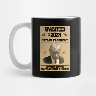 Trump MugShot 2024 Outlaw Western Design Mug